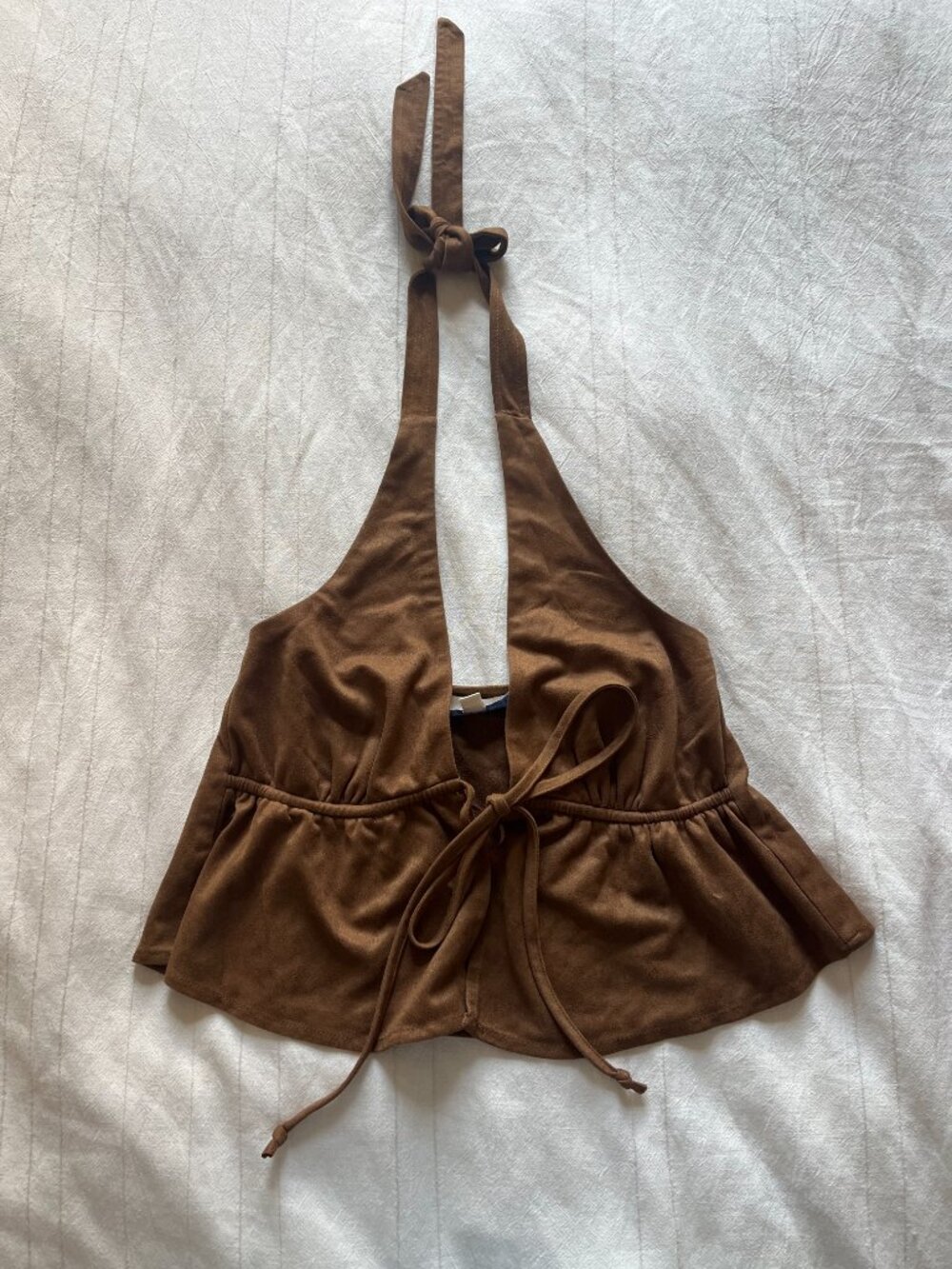 PacSun Brown Tie Front Halter Top